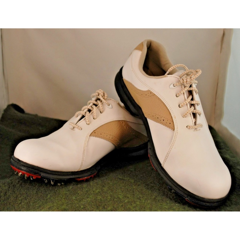 FootJoy FJ GreenJoys Women's Golf Shoes Cleats White Tan Size 10M - Picture 7 of 8